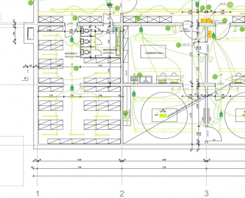 CAD-Plan: Gebäudetechnik TGA Elektro